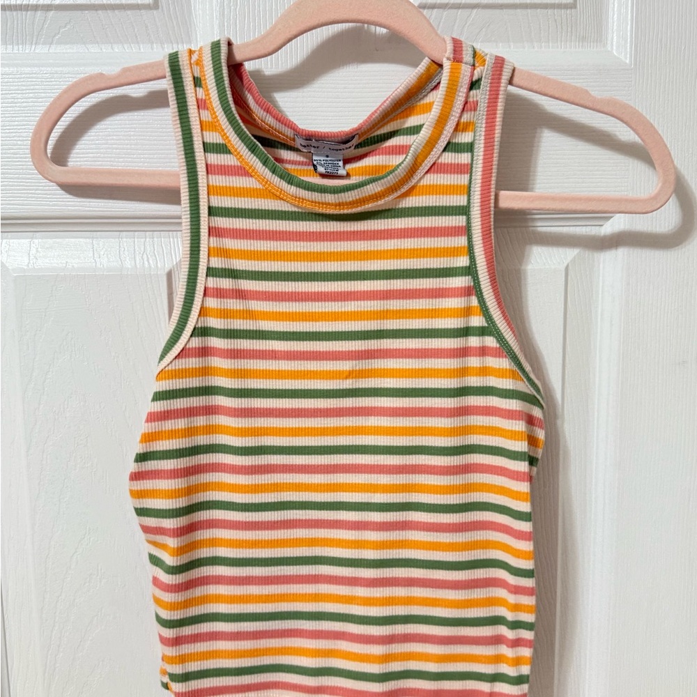 Striped Sleeveless Ribbed Top - Picture 1 of 2